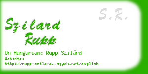 szilard rupp business card