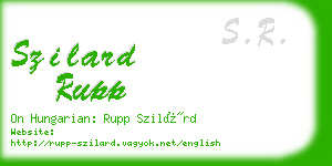 szilard rupp business card